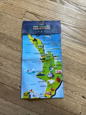 NEW Derek New Zealand Collection Map Tea Towel - Blue & Green